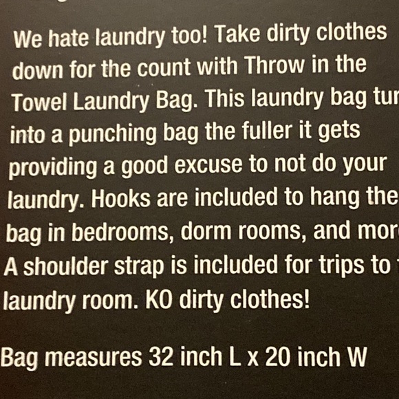 NWT Throw In the Towel Punching Laundry bag - Picture 2 of 5